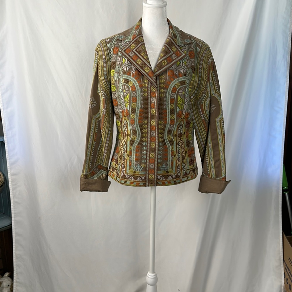 Coldwater Creek Boho Embroidered Blazer Jacket So… - image 1